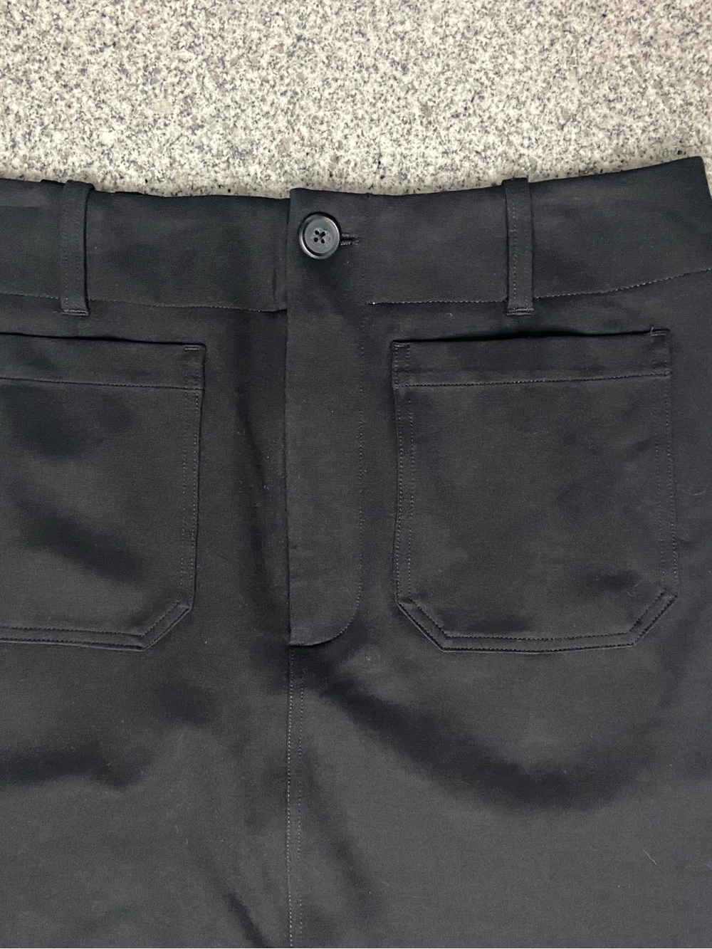 MAEVE by Anthropologie Black Skirt W/Front & Back Patch Pockets Career Comfy  LP - Picture 10 of 13